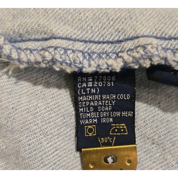 Vintage Tommy Hilfiger Jean Jacket Denim Trucker 90s Distressed Faded Mens Med.. - Picture 13 of 16